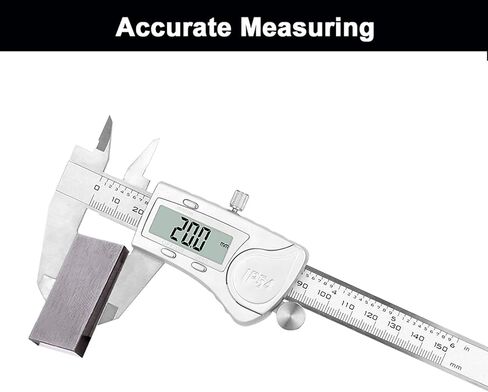 أداة قياس الفرجار الرقمية من NORTOOLS، ميكرومتر رقمي بفرجار 150 مم/6 بوصة مع شاشة LCD كبيرة، من الفولاذ المقاوم للصدأ مع زر تغيير سريع لتحويلات المليمتر بوصة in Kuwait