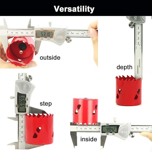أداة قياس الفرجار الرقمية من NORTOOLS، ميكرومتر رقمي بفرجار 150 مم/6 بوصة مع شاشة LCD كبيرة، من الفولاذ المقاوم للصدأ مع زر تغيير سريع لتحويلات المليمتر بوصة in Kuwait