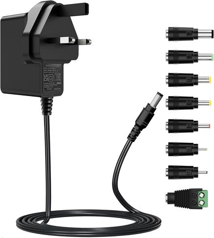 12V 2A Power Supply Adapter CCTV Camera Power Supply Adapter AC 100-240V to DC 12V Transformer 2.1mm X 5.5mm with 4ft/1.2m Lead, for Audio/Video, Router, Security Cameras, LED Lights in Kuwait