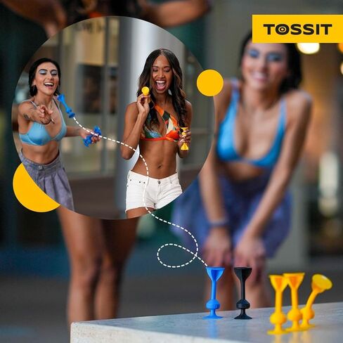 لعبة سهام كأس الشفط من توسيت، لعبة إرم مثالية للعائلة والحفلات، لعبة رمي من السيليكون للفناء الخلفي، متعة داخلية وخارجية، حزمة عائلية، أحمر سماوي وأزرق فاتح وأصفر in Saudi Arabia