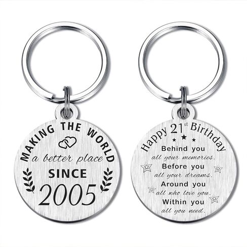 21st Birthday Gifts for Women Men, 21 Year Old Birthday Keychain, Born in 2002 Gifts, 2002 Birthday Decorations in Kuwait