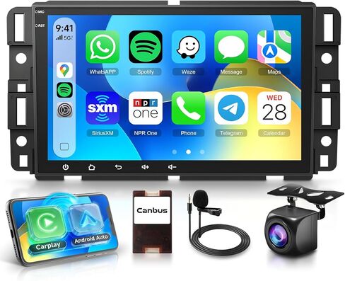 2G+64G 8 inch Car Stereo for Chevrolet Silverado GMC Sierra Yukon 2007-2013, Rimoody Android GPS Navigation Head Unit Radio Replacement with CarPlay Android Auto Multimedia Video Player Backup Camera in Saudi Arabia