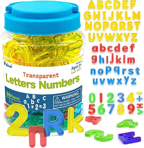 Light Table Toys 66 Pcs Translucent Capital and Lowercase Letters and Numbers,Light Table Manipulatives and Accessories for Kids in Kuwait