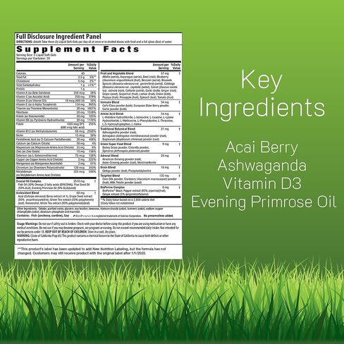 Irwin Naturals Women's Living Green Liquid-Gel Multi Vitamin - 70 Essential Nutrients, Full-Spectrum Vitamins, Wholefood Blend - Targeted Adrenal & Brain Support - 90 Liquid Softgels in Kuwait