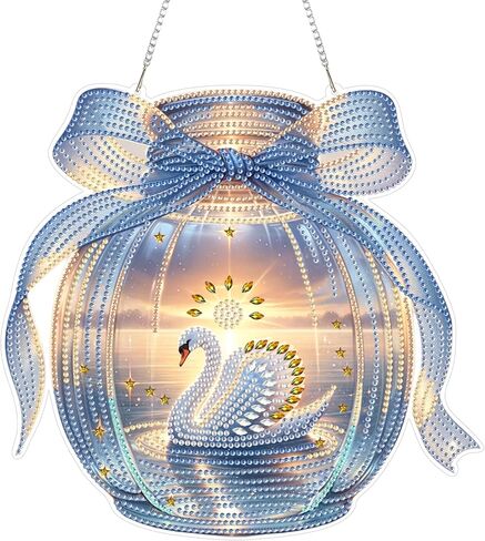 Eiflow Hanging Diamond Art Ornament Kit Hydrangea Flower, DIY Acrylic Double Sided Diamonds Painting Pendant Board Kit for Adults in Saudi Arabia