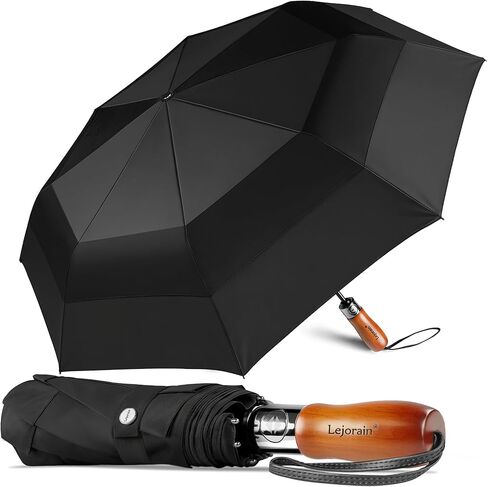 Lejorain Big Windproof Umbrella for Rain - Automatic Large Travel Men Golf Umbrellas Double Layer Collapsible Portable Rain Umbrella Heavy Duty in Kuwait