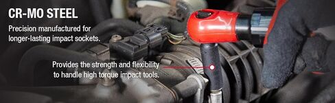 SUNEX TOOLS 1831، مجموعة مقبس تأثير مغناطيسي عميق مقاس 1/4 بوصة، 14 قطعة، متري، 4 مم - 15 مم، سبائك فولاذ Cr-Mo، حقيبة تخزين شديدة التحمل، تلبي معايير ANSI in Saudi Arabia