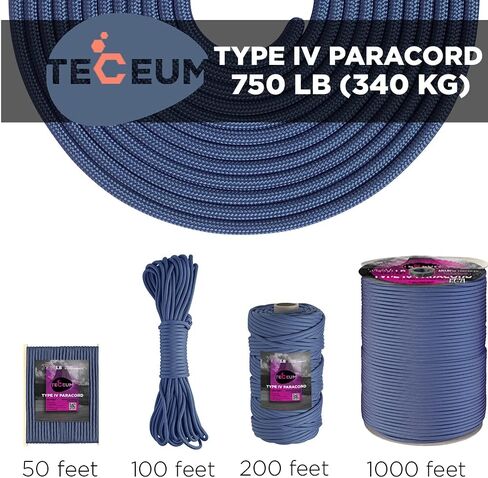 TECEUM Paracord Type III 550 Apricot – 200 ft – 4mm – Tactical Rope MIL-SPEC – Outdoor para Cord –Camping Hiking Fishing Gear and Equipment – EDC Parachute Cord – Strong Survival Rope 085 n1 in Saudi Arabia