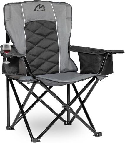 كرسي تخييم مبطن كبير الحجم ، إطار فولاذي للخدمة الثقيلة لدعم 450 رطلاً ، حقيبة حمل مريحة ذات 6 كرات مريحة ، محمولة ، مثالية للهجرة الخارجية والشاطئ والمشي (الرمادي والأزرق الأزرق) in Kuwait