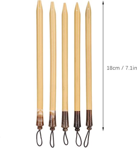 Bamboo Cane Qalam Pens, 5PCS Calligraphy Dive Pen, Vintage Handcrafted Manga Calligraphy Pens for Writing, Drawing, Painting (Natural Bamboo Tip Set) in Kuwait
