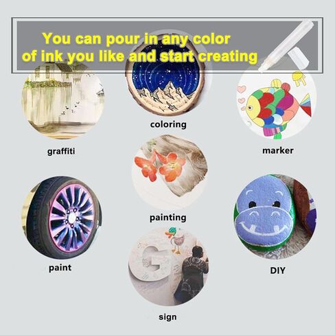 Empty Acrylic Paint Markers - Jumbo 11mm Chisel Tips, Refillable Application Tools for for Glue Crafts, Car Touch-Up, Watercolor Painting, DIY, and Graffiti Art & More Large Markers (2 Pcs/Pack) in Kuwait