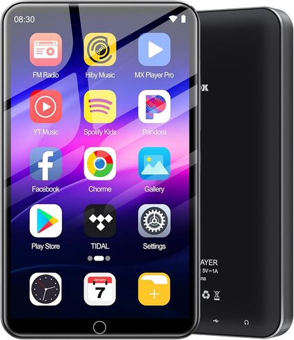 مشغل MP3 80 جيجابايت مع Bluetooth و WiFi ، مشغل موسيقى Diofox مع Spotify ، Pandora ، Amazon Music 5.0 بوصة الشاشة MP3 ومشغل MP4 ، مناسب لـ Libby ، Audible ، Spotify Children (Black) in Kuwait