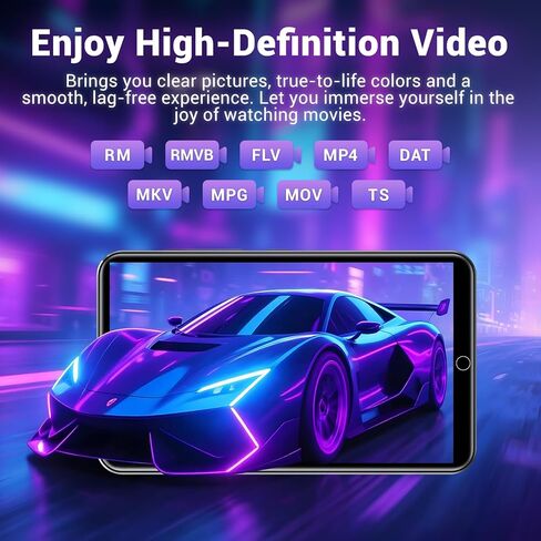 مشغل MP3 80 جيجابايت مع Bluetooth و WiFi ، مشغل موسيقى Diofox مع Spotify ، Pandora ، Amazon Music 5.0 بوصة الشاشة MP3 ومشغل MP4 ، مناسب لـ Libby ، Audible ، Spotify Children (Black) in Kuwait