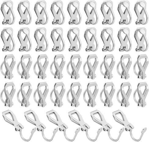 10Pcs Clip-on Earrings Findings Gold Earring Clip Backs Stainless Steel Clip-on Earring Converters Non-Piercing Earrings Ear Clip for Women DIY Earring Jewelry Making in Kuwait
