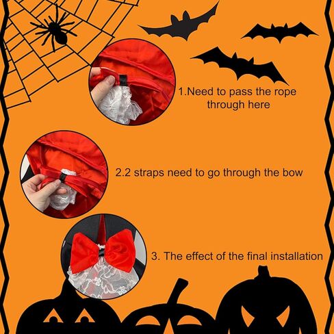 Halloween Dog Cat Vampire Cloak Costume Stand-Collar Design, Pet Cape Cosplay Apparel Holiday Party Dress Up Decoration, Halloween Costumes Cape Pet in Saudi Arabia