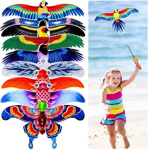 Kites for Kids Ages 3-5,3PCS Cute Eagles Colorful Kid Kites Easy to Fly for Beach Park Outdoor Game Activities,Pocket Mini Kite for Kids Ages 4-8 with Handle in Saudi Arabia