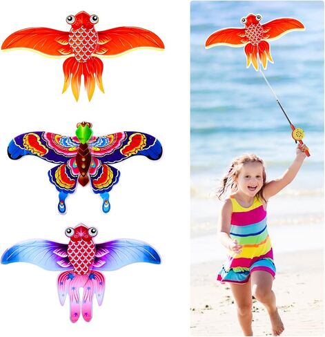 Kites for Kids Ages 3-5,3PCS Cute Eagles Colorful Kid Kites Easy to Fly for Beach Park Outdoor Game Activities,Pocket Mini Kite for Kids Ages 4-8 with Handle in Saudi Arabia