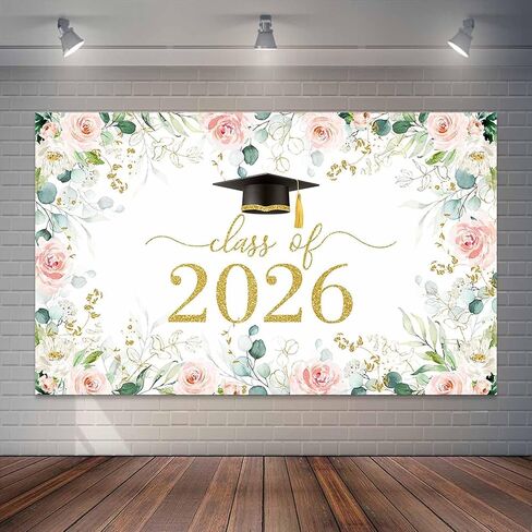 2025 حفلة التخرج خلفية الخدود الخارقة الزهري الوردي من 2025 تهانينا خريج خلفية التخرج الأخضر حفلة موسيقية لحزب الكعكة زخارف صورة كشك الصور (7x5ft) in Kuwait