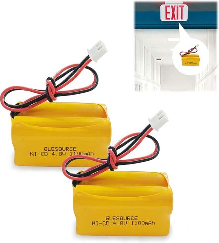XUNTU 4.8 Volt Emergency Light Battery, 1100mAh Exit Sign Battery Compatible for MAG93NC487 Lithonia ELB B006 Lithonia ELBB006 ELBCS06 ELB-CS06 Emergency/Exit Light Sign (2 Pack) in Kuwait