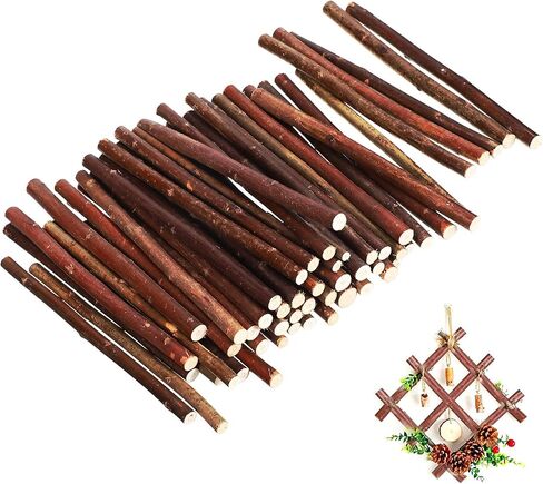 TEHAUX 50pcs Craft Sticks, 6 inch Long Wood Log Sticks 0.2 inch in Diameter Wooden Sticks for Crafts Natural Twigs Sticks Natural Birch Wood Sticks for Christmas Sticks DIY Crafts Photo Props in Saudi Arabia