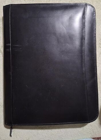 Leather Portfolio Organizer, Legal Pad Holder with Card Slots, Zippered Padfolio for Business Documents, Brown in Kuwait