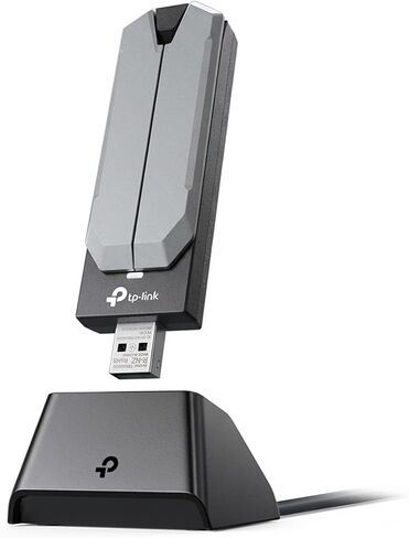 TP-Link BE6200 Tri-Band Wi-Fi 7 Wireless USB 3.0 Adapter Archer Tbe401UH | محول wifi لجهاز كمبيوتر سطح المكتب | يدعم Windows 11،10 | 2 x الهوائيات عالية الكسب | 6GHz ، 4K-QAM ، 160MHz ، WPA3 | آمنة حسب التصميم in Kuwait