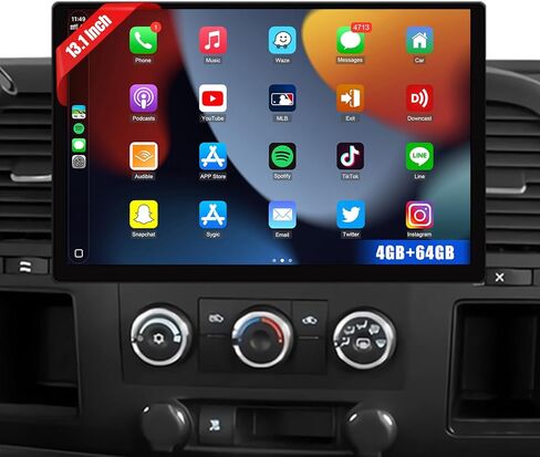 ستيريو راديو السيارة لشيفروليه تشيفي سيلفرادو GMC سييرا يوكون بويك جيب 2007-2012 مع Carplay اللاسلكي Android Auto ، شاشة تعمل باللمس 10.1 بوصة لدعم الراديو في الضواحي Bluetooth ، WiFi ، GPS ، SWC in Kuwait