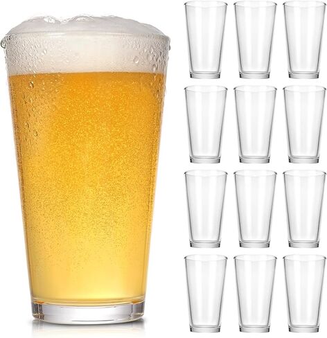 CUCUMI 8pcs 16oz Beer Pint Glasses, Drinking Glasses Set of 8 Highball Glasses Water Cups for Cold Beverages in Saudi Arabia