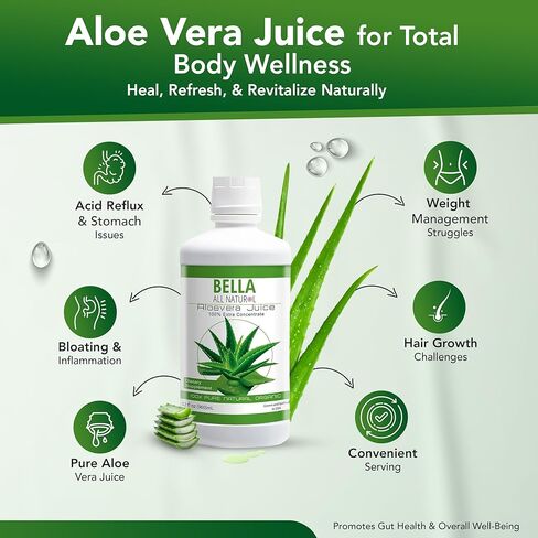 Bella All Natural Aloe Vera Juice (UnFlavored) 32 Oz in Kuwait