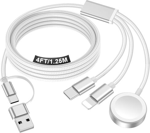 𝟐𝟎𝟐𝟓 𝐔𝐩𝐠𝐫𝐚𝐝𝐞𝐝 for Apple Watch Charger Magnetic Fast Charging Cable [USB C] Magnetic Wireless Charging Compatible with iWatch Series Ultra/9/8/7/6/SE/SE2/5/4/3/2-[3.3FT] USB A+USB C in Kuwait