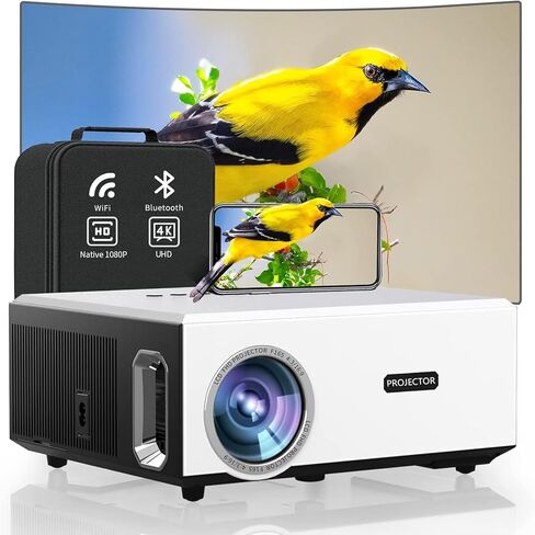 [Auto Focus] 2025 Smart 4K Projector.1400ansi Outdoor Projector 4K مع WiFi و Bluetooth ، محلي 1080p Projector Auto 6d Keystone.50 ٪ Zoom.ppt.smart Home Movie Projector 4K+ للهاتف/الكمبيوتر الشخصي/PS5 in Kuwait