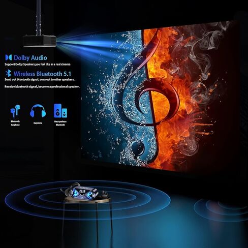 [Auto Focus] 2025 Smart 4K Projector.1400ansi Outdoor Projector 4K مع WiFi و Bluetooth ، محلي 1080p Projector Auto 6d Keystone.50 ٪ Zoom.ppt.smart Home Movie Projector 4K+ للهاتف/الكمبيوتر الشخصي/PS5 in Kuwait