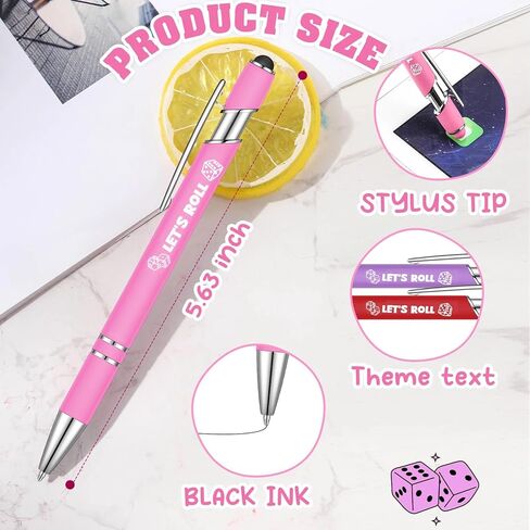 36 Pcs Bunco Pen Bunco Let's Roll Ballpoint Pens with Screens Touch Stylus Tips Funny Pens Fine Point Smooth Writing Pens for Players (Multicolor) in Kuwait