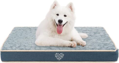 VANKEAN Waterproof Dog Crate Pad Bed Mat Reversible (Warm&Cool), Removable Washable Cover & Waterproof Inner Lining, Pet Crate Mattress for Cats and Dogs, Joint Relief Dog Bed for Crate, Navy in Saudi Arabia
