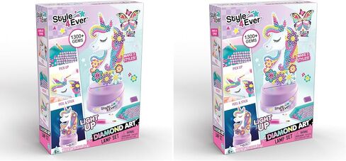 Canal Toys Style 4 Ever Diamond Art Unicorn or Butterfly Lamp Set. Bead up The Unicorn and Butterfly, Then swap Out on The Light up Base. Age 6+ in Kuwait