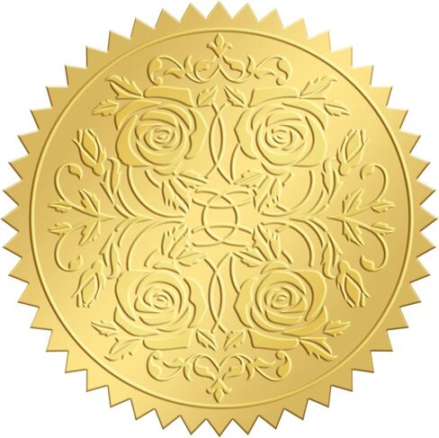 CRASPIRE 100pcs Gold Foil Stickers Embossed Certificate Seals Self-Adhesive Stickers Medal Decoration Stickers Certification Graduation Corporate Notary Seals Envelope (Sun) in Saudi Arabia