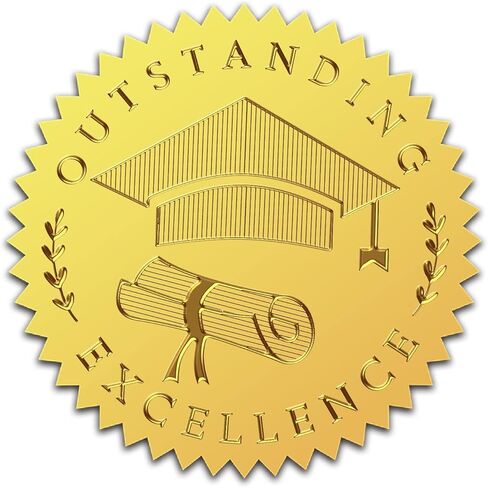 CRASPIRE 100pcs Gold Foil Stickers Embossed Certificate Seals Self-Adhesive Stickers Medal Decoration Stickers Certification Graduation Corporate Notary Seals Envelope (Sun) in Saudi Arabia