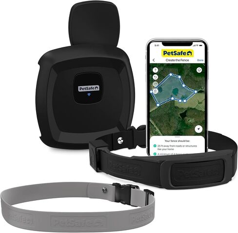 PetSafe Guardian GPS Dog -Fence - بدون اشتراك - قم بإنشاء سياج لاسلكي خاص بك للكلاب - للساحات 3/4 فدان أو أكبر - تقنية GPS الأكثر أمانًا في العالم - طوق جديد معاد تصميمه. in Kuwait
