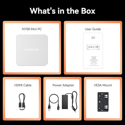 MOREFINE Mini PC N150, 13th Intel Twin Lake N150 (up to 3.6GHz), M9 Mini Desktop Computer 16GB DDR4 512GB M.2 NVMe SSD, Small PC Desktop Support 4k Dual Display WiFi6/BT5.2/USB3.2 for Home/Office in Kuwait