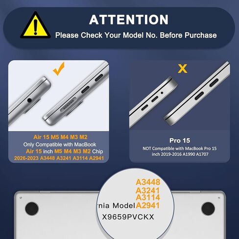 MOSISO Compatible with MacBook Air 15 inch Case 2025 2024 2023 Release M4 A3241 M3 A3114 M2 A2941 Liquid Retina Display&Touch ID, PU Leather Coated Plastic Hard Shell Case with Fold Kickstand, Black in Kuwait