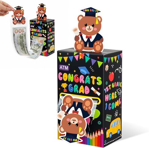 Kindergarten Graduation Money Box for Cash Gift Surprise Grad Money Box with Pull Card and 50 OPP Bags, Congrats Grad Creative DIY Explosion Box Ideas to Give Cash, Grad Party Supplies for Boy Girls in Saudi Arabia