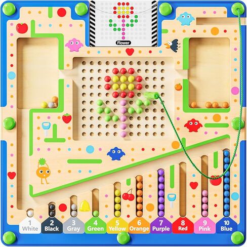 Montessori Toys,Magnetic Color and Number Maze,Wooden Toys for Ages 2-4,Toddler Fine Motor Skills Toys for Boys Girls in Saudi Arabia