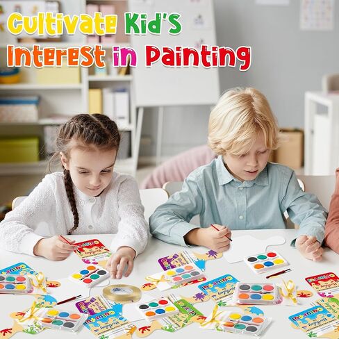 Watercolor Paint Set for Kids - 24Pcs Back to School Classroom Party Favors, Watercolor Paint Pallets with Thank You Cards, Kids Birthday Gift for Boys Girls Gift Exchange DIY Art Project Prize Party in Kuwait