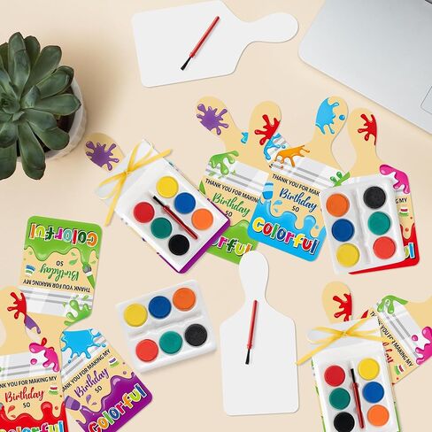 Watercolor Paint Set for Kids - 24Pcs Back to School Classroom Party Favors, Watercolor Paint Pallets with Thank You Cards, Kids Birthday Gift for Boys Girls Gift Exchange DIY Art Project Prize Party in Kuwait