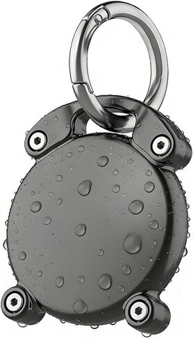 Airtag Keychain | المسمار الغطاء الكامل مقاوم للماء | حامل مفتاح ABS متين التغطية الكاملة | مشبك جولة سميكة | مضغوط وجميل | حامل Airtag مناسب لـ 7 سيناريوهات رئيسية | أسود in Kuwait