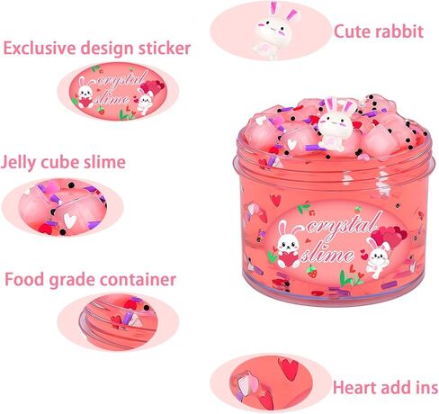 Dual Color Cake Butter Slime Kit, Party Favors Slime for Girls Boys, Scented Stretchy Soft & Non-Sticky Sludge Toy, Slime Putty Toys for Kids 8 OZ in Saudi Arabia