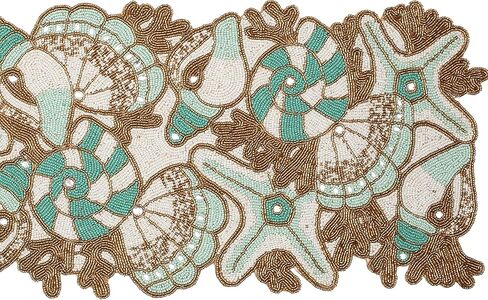 Beaded Table Runner 36inch,Glitz Table Runner,Decorative Table Runner,Farmhouse Decor Table Runner,Rustic Bridal Shower Beaded Table Runner,Beaded Christmas Table runner-13x36 Grey/Dk Grey in Kuwait