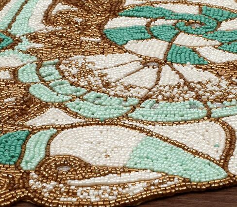 Beaded Table Runner 36inch,Glitz Table Runner,Decorative Table Runner,Farmhouse Decor Table Runner,Rustic Bridal Shower Beaded Table Runner,Beaded Christmas Table runner-13x36 Grey/Dk Grey in Kuwait