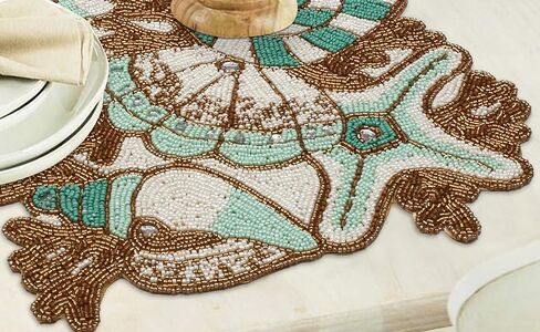 Beaded Table Runner 36inch,Glitz Table Runner,Decorative Table Runner,Farmhouse Decor Table Runner,Rustic Bridal Shower Beaded Table Runner,Beaded Christmas Table runner-13x36 Grey/Dk Grey in Kuwait