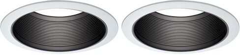 HALO 6100BB 6" White Tapered Metal Baffle Recessed Trim with 2 White Rings, Narrow and Wide, Black in Kuwait